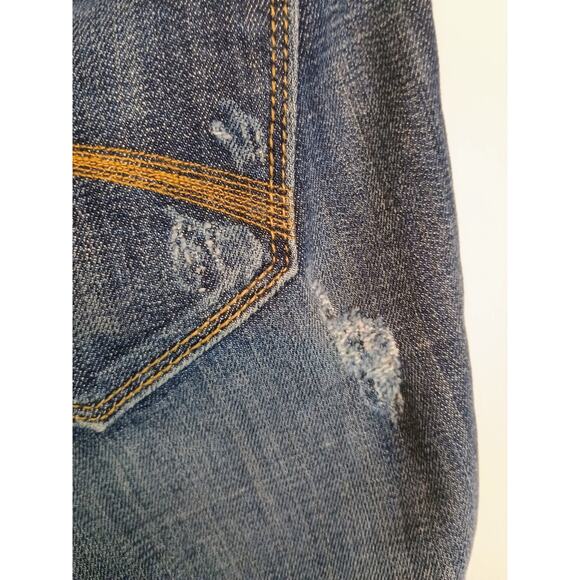 Driftwood Jeans Women Dark Blue 27 Dark Wash Ankle Jean Distressed Stretch Denim - Picture 10 of 16